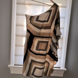 Trina Turk, size 4, one shoulder cocktail dress.  Lined with side zipper closure